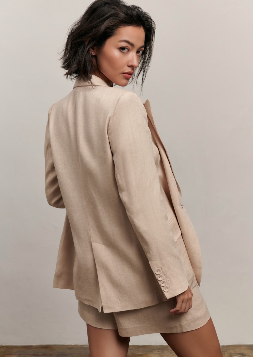 The Erin Linen Blazer - Beige