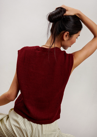 The Blake Knit Vest - Burgundy