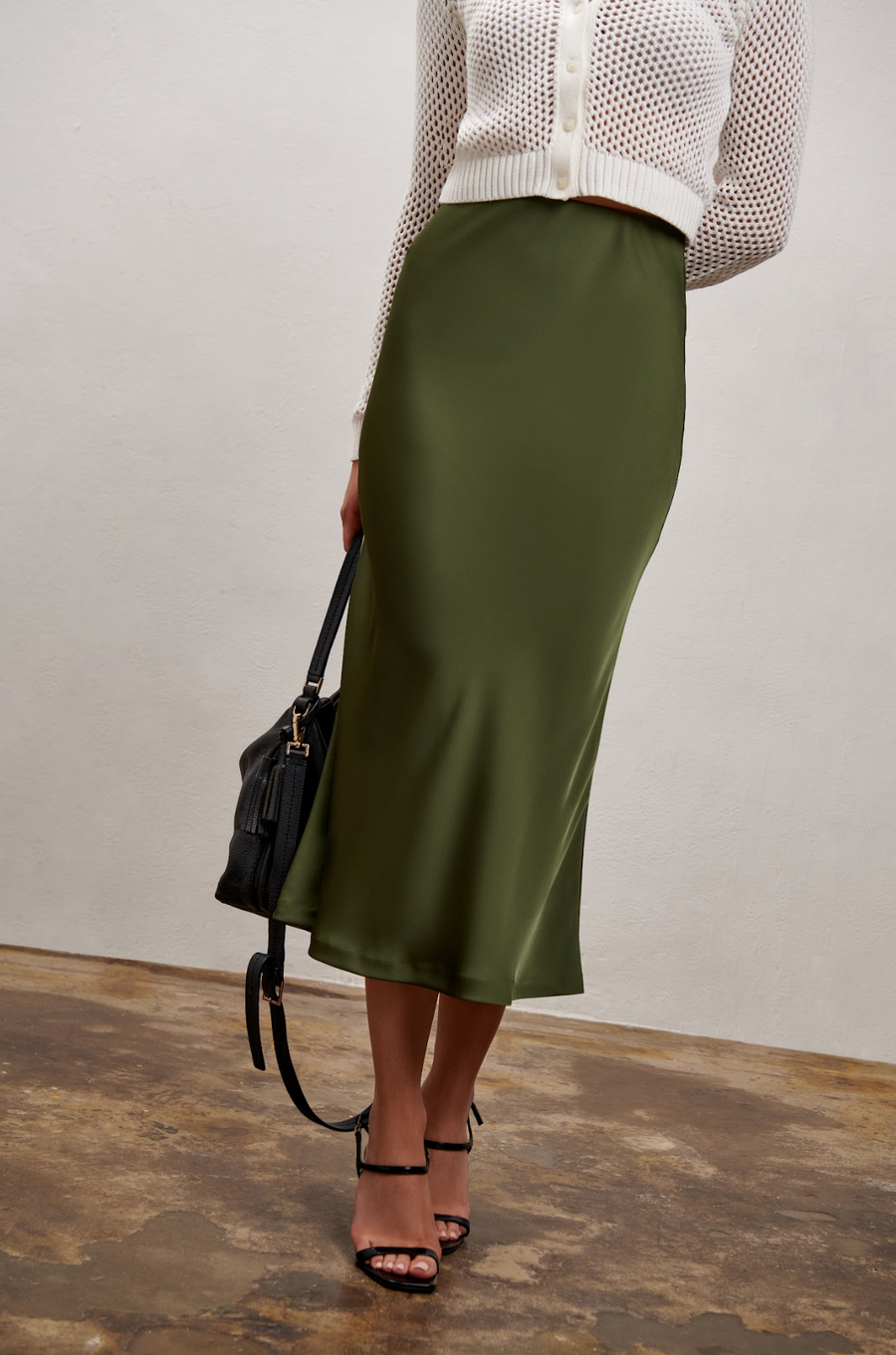 The Olivia Slip Skirt - Sage Green