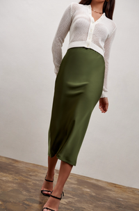 The Olivia Slip Skirt - Sage Green