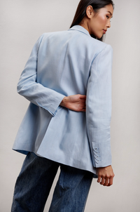 The Erin Linen Blazer - Blue