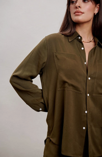 The Avery Button Down - Olive Green