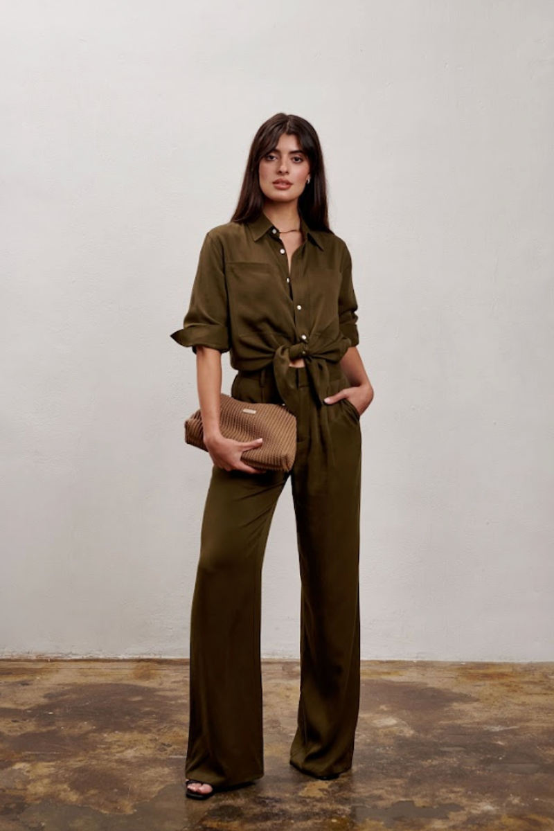 Willow Wide Leg Pant - Olive