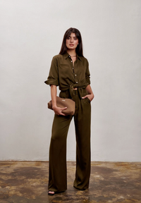 The Willow Wide Leg Pant- Olive Green