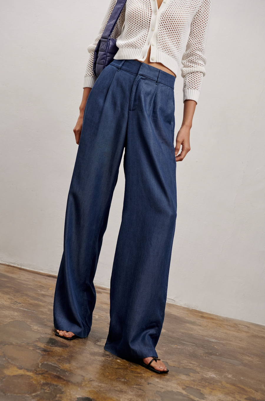 The Willow Wide Leg Pants - "Dark Denim"