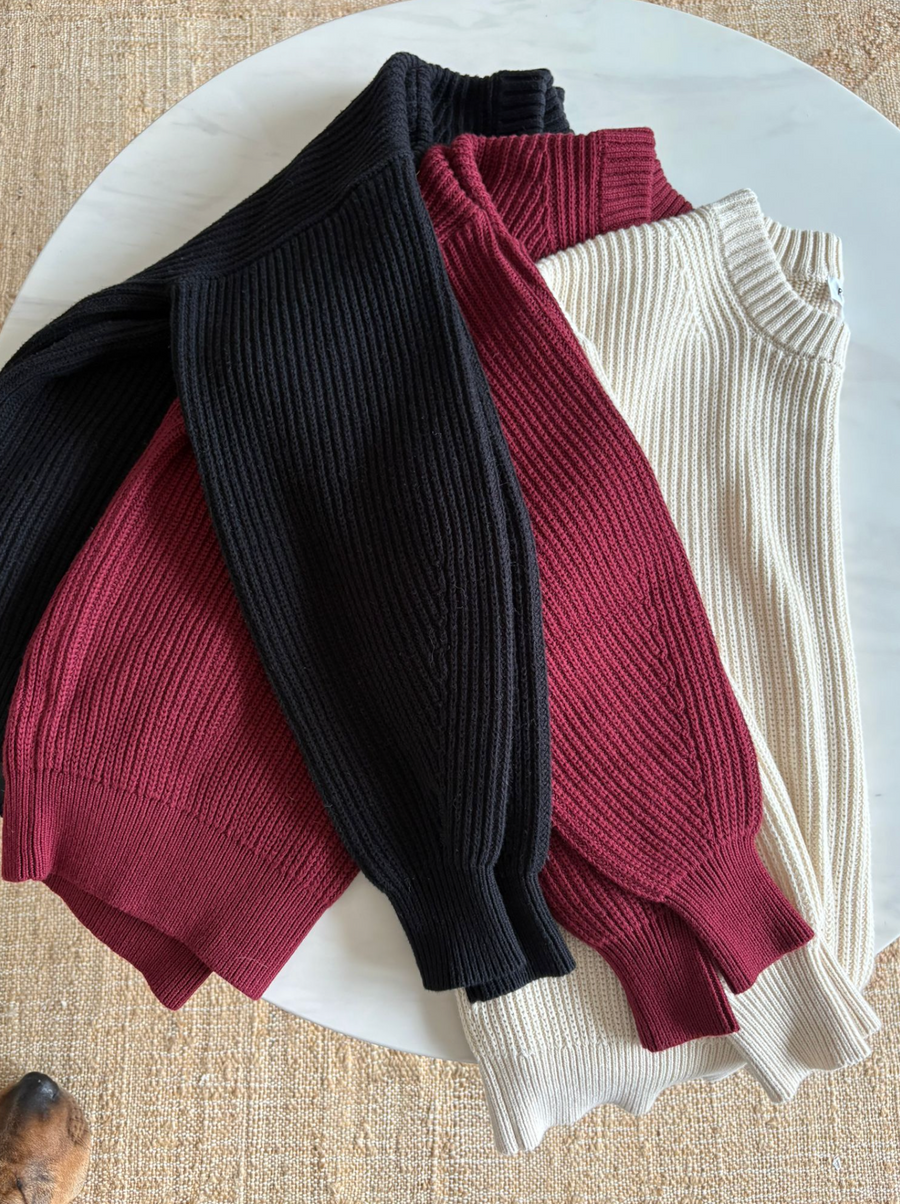 The Nora Oversized Sweater - Burgundy