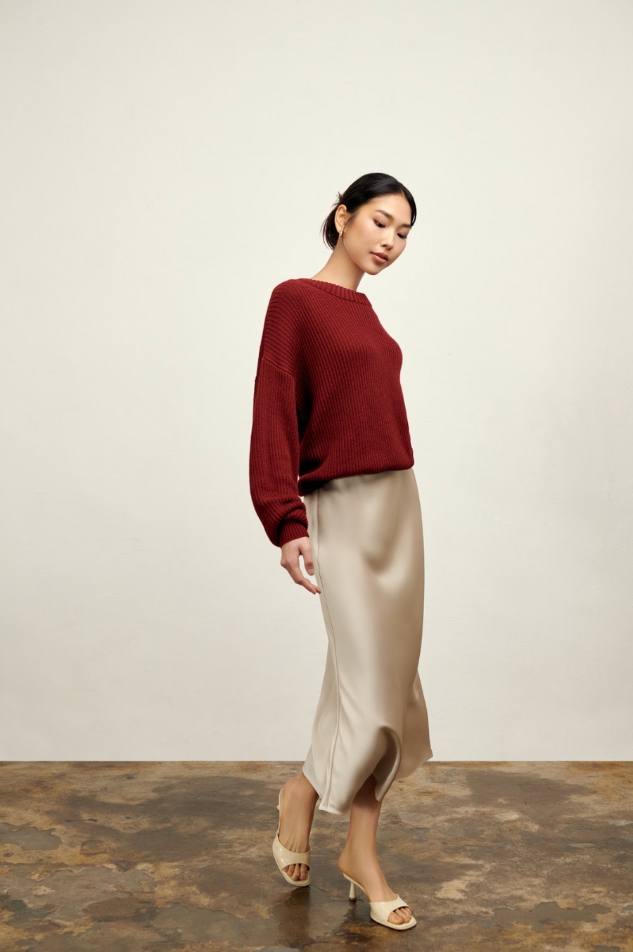 The Nora Oversized Sweater - Burgundy