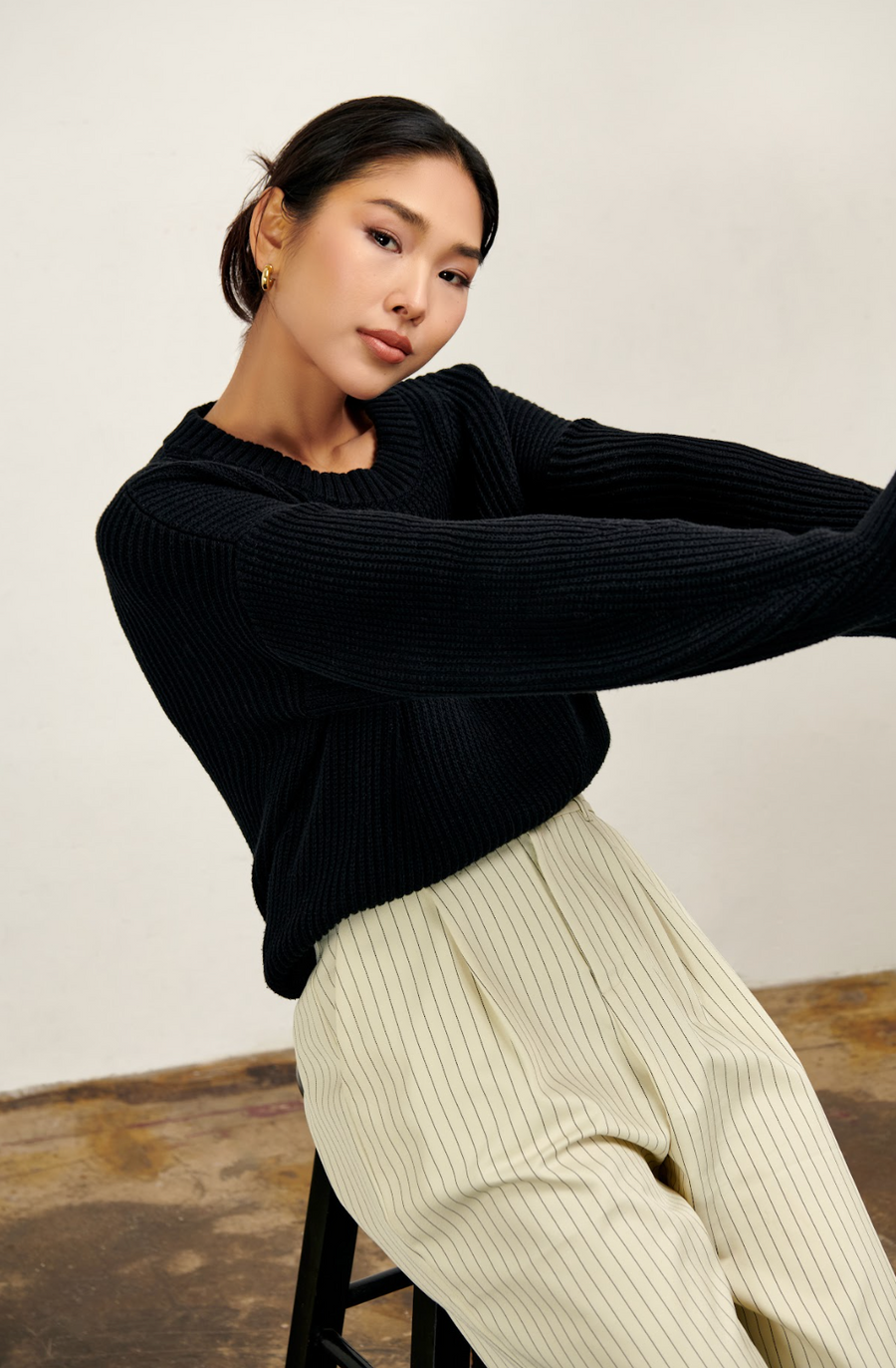 The Nora Oversized Sweater - Black