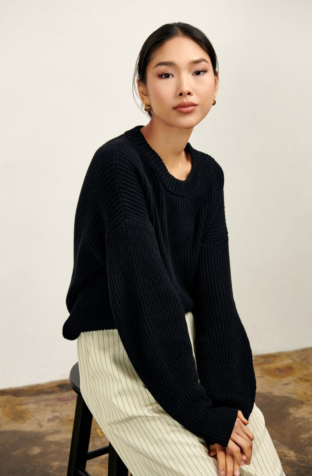 The Nora Oversized Sweater - Black