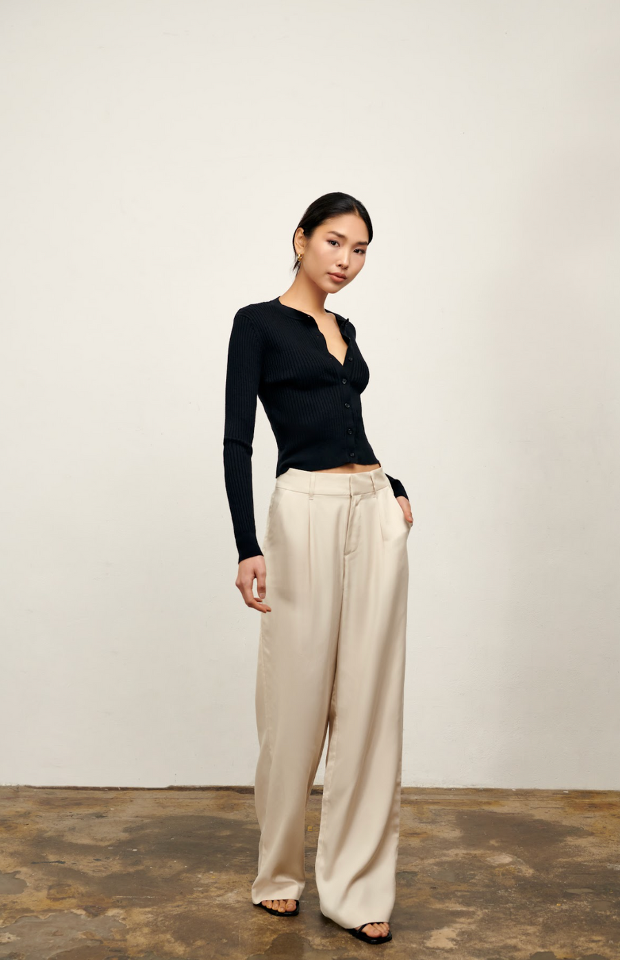 The Willow Wide Leg Pant - Oatmeal