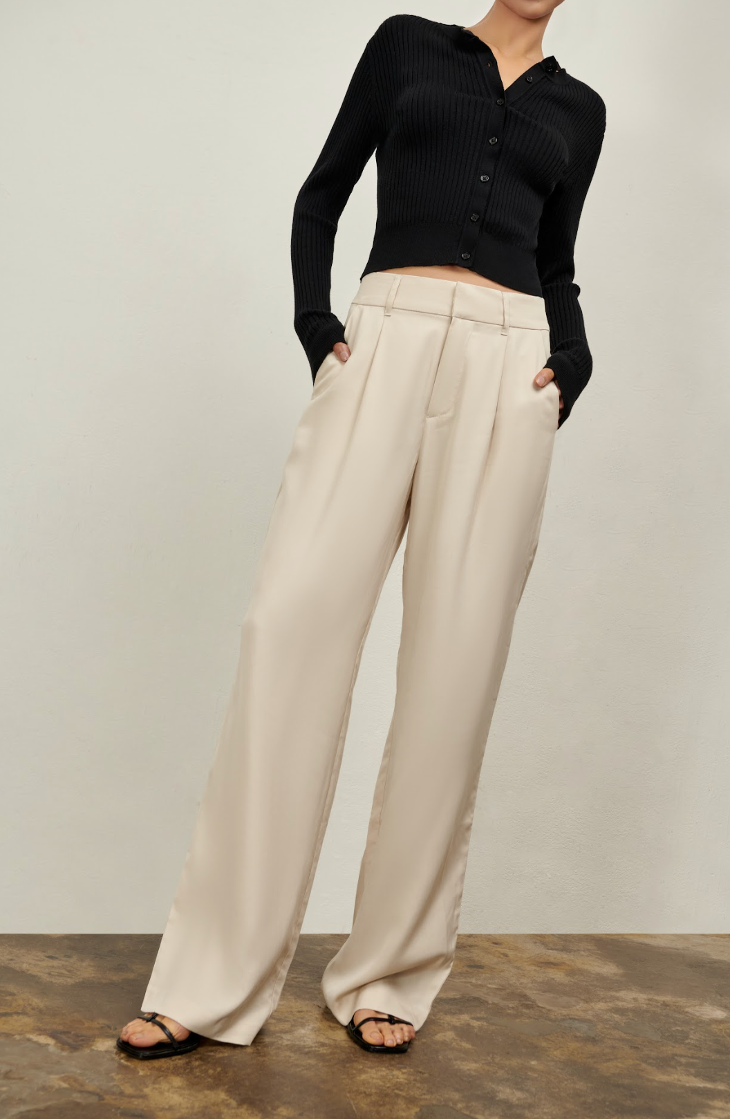 The Willow Wide Leg Pant - Oatmeal