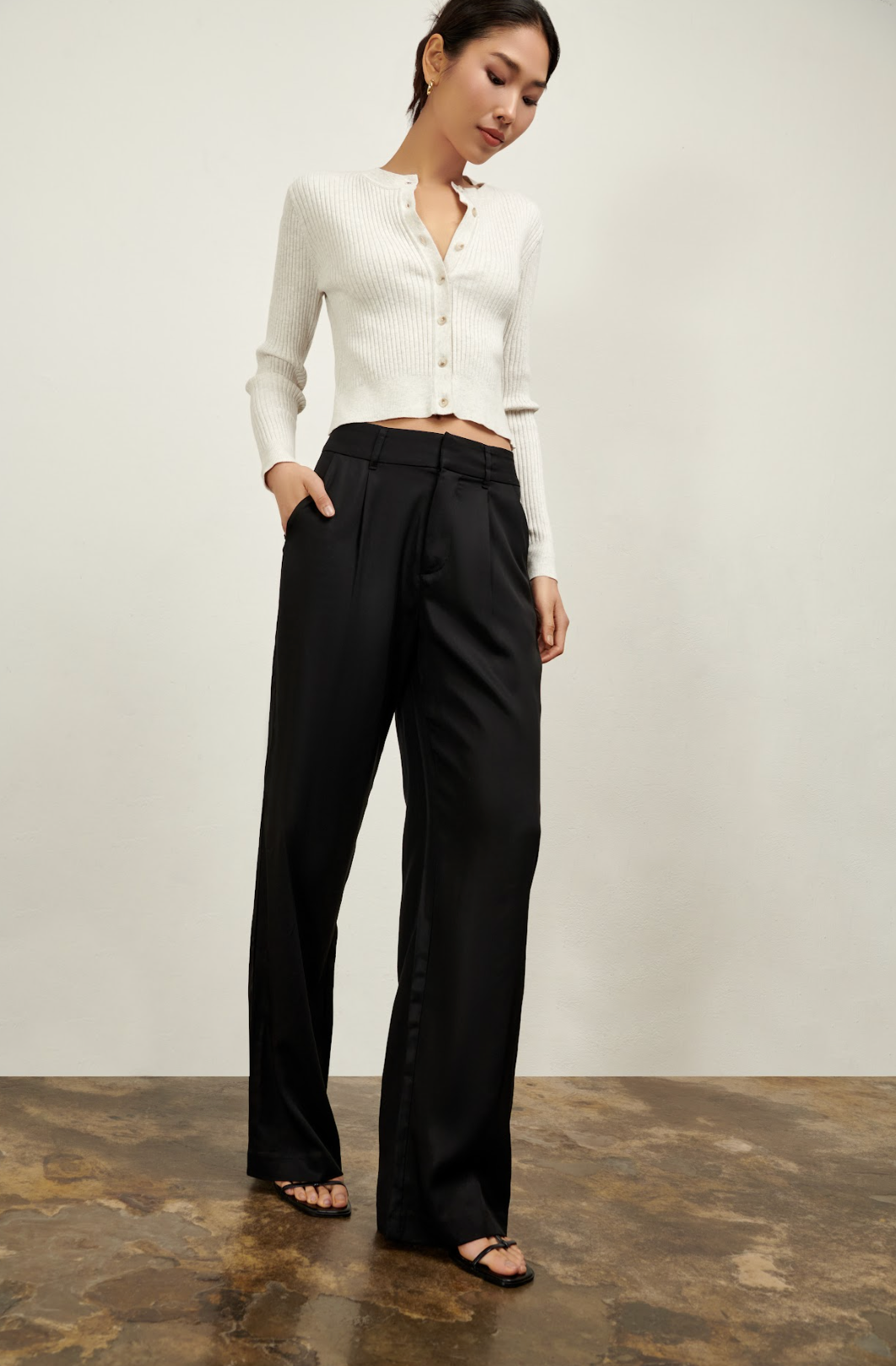 The Willow Wide Leg Pant - Black