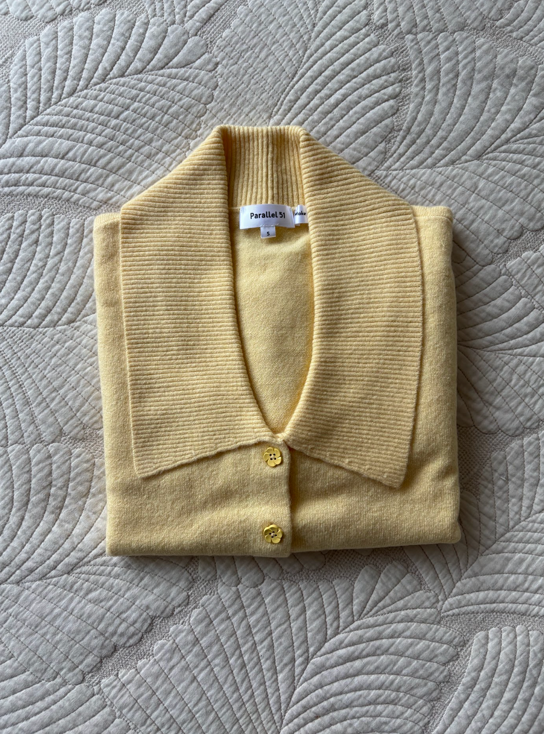 The Chloe Collared Cardigan - Butter Yellow