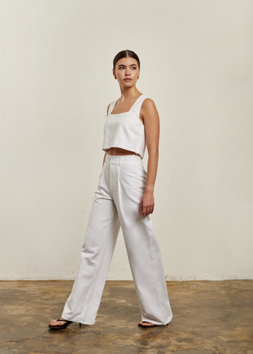 Willow Wide Leg Pant- White