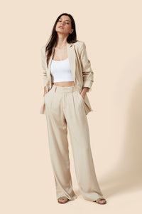 The Willow Wide Leg Pant - Oatmeal