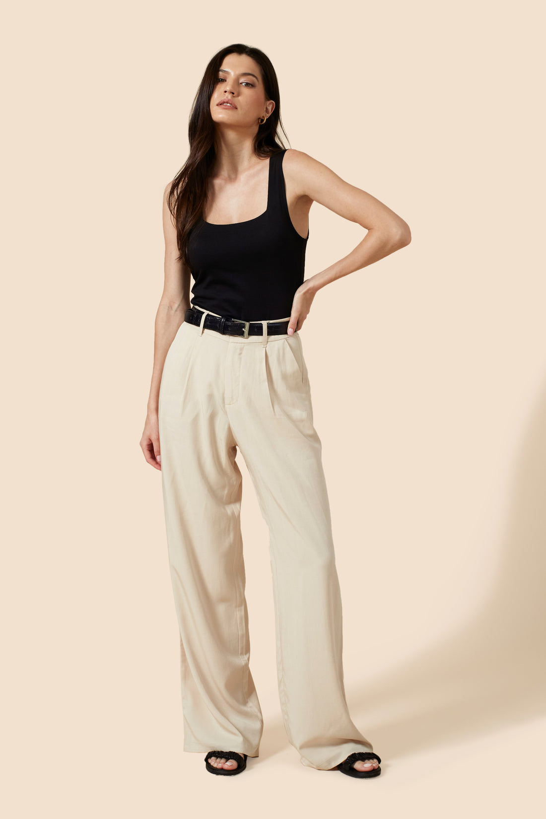 The Willow Wide Leg Pant - Oatmeal