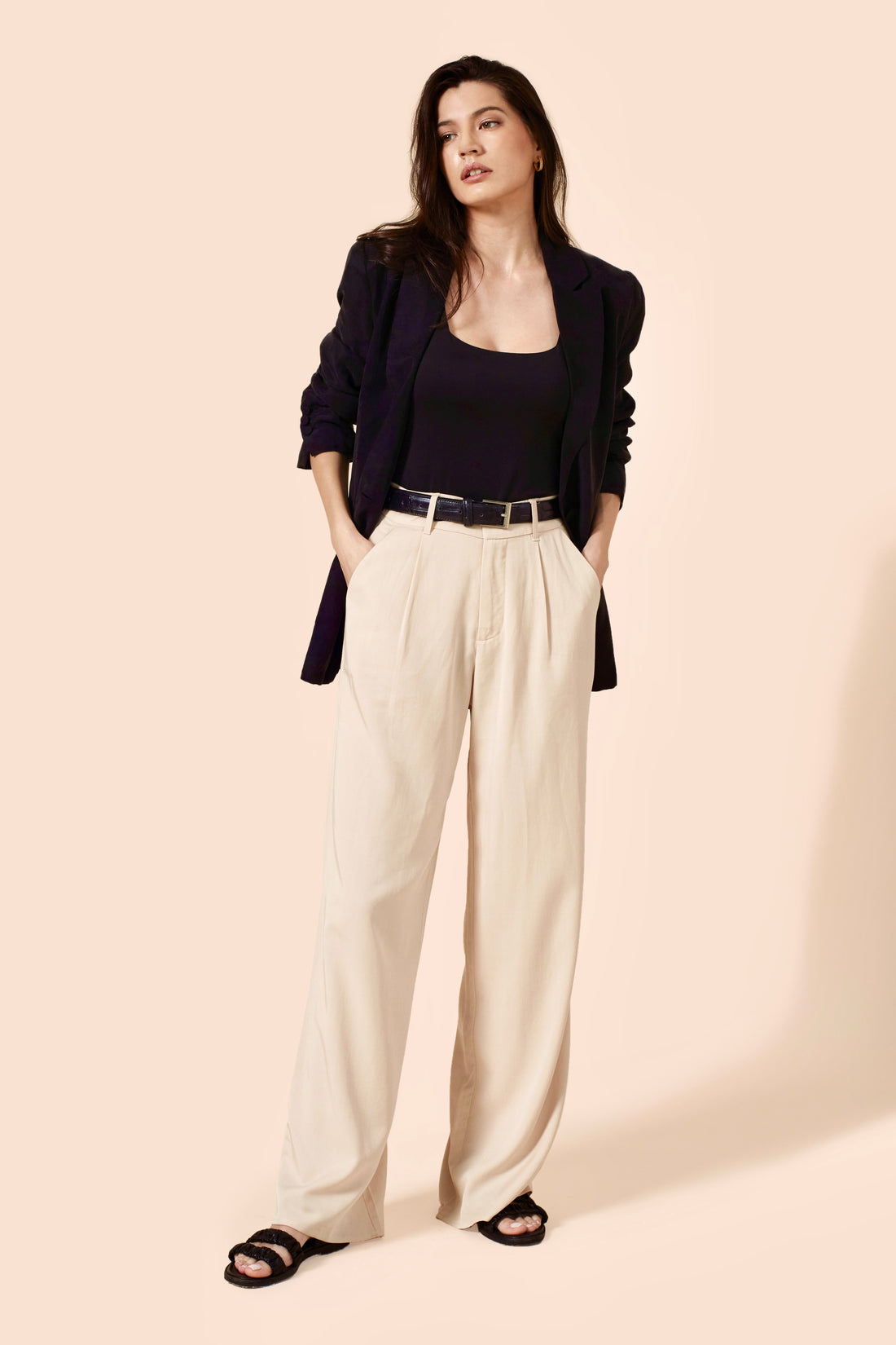 The Willow Wide Leg Pant - Oatmeal