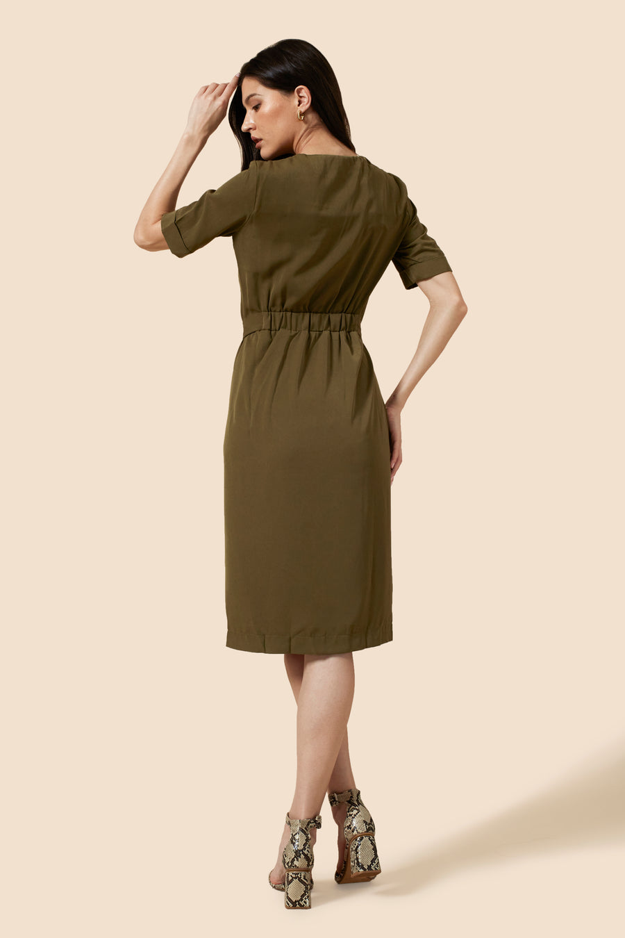 The Emelie Dress - Olive Green