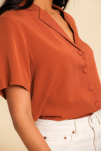 The Billie Cropped Shirt - Rust